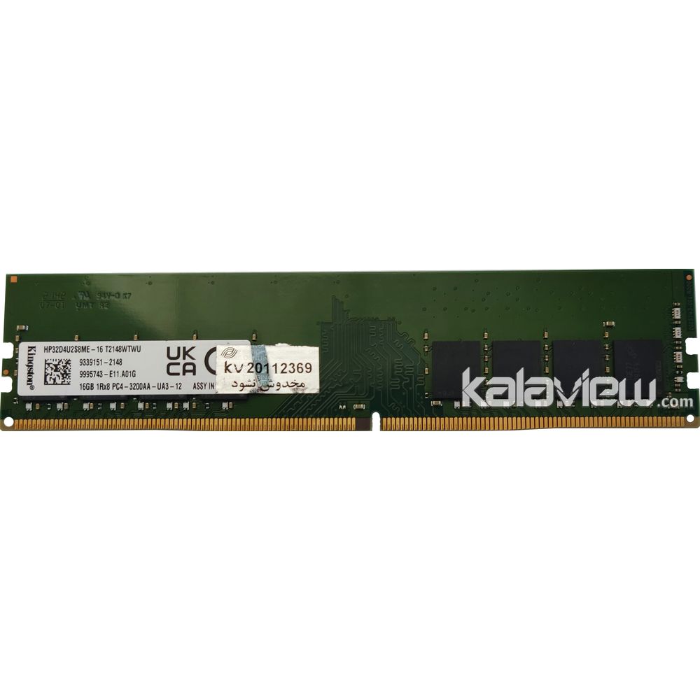 رم کامپیوتر کینگستون 16GB مدل DDR4 باس 3200MHZ/25600 تایوان HP32D4U2S8ME-16 تایمینگ CL22
