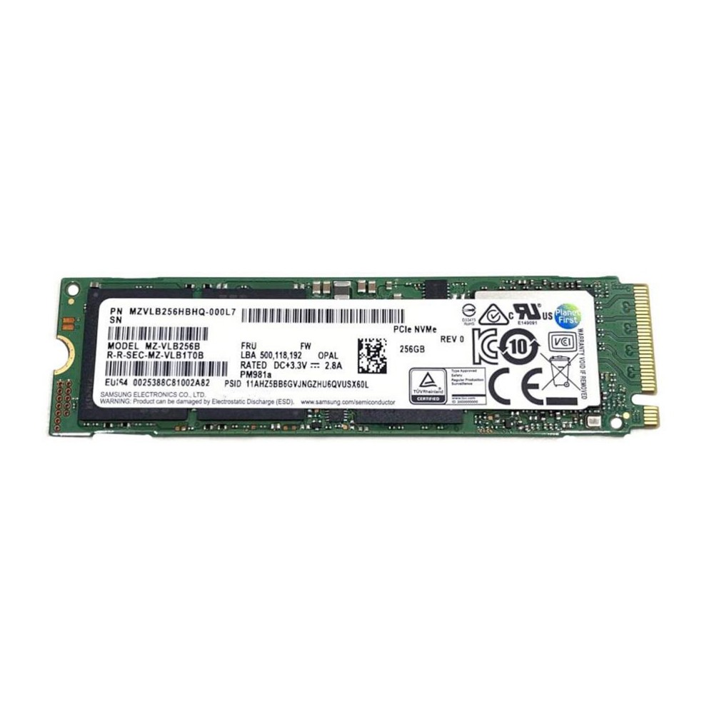 حافظه اس اس دی اینترنال سامسونگ 256GB مدل PM981A NVME M.2 2280 PCIE GEN 3X4 پارت نامبر PM981A (MZ-VLB256B)