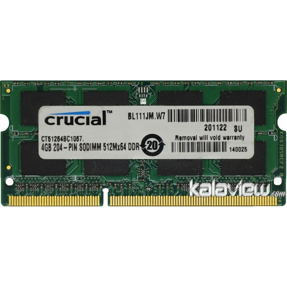 رم لپ تاپ کروشیال 4GB مدل DDR3 باس 1066MHZ/8500 آمریکا CT51264BC1067 تایمینگ CL7