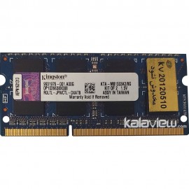 رم لپ تاپ کینگستون 4GB مدل DDR3 باس 1333MHZ/10600 تایوان KTA-MB1333K2/8G تایمینگ CL9