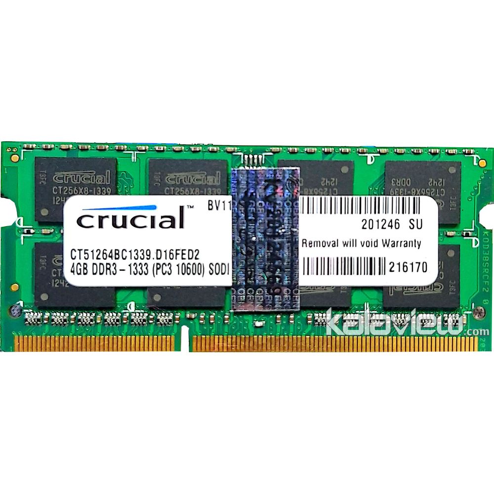 رم لپ تاپ کروشیال 4GB مدل DDR3 باس 133MHZ/10600 چین CT51264BC1339.D16FED2 تایمینگ CL9