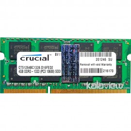 رم لپ تاپ کروشیال 4GB مدل DDR3 باس 133MHZ/10600 چین CT51264BC1339.D16FED2 تایمینگ CL9